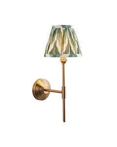 Endon Lighting - Obelisk T Bar & Zigzag 16cm - 115696 - Aged Brass Green Wall Light