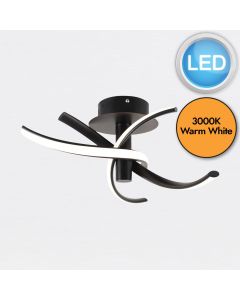 Matt Black LED Twist Ceiling Light