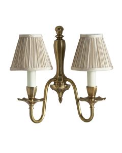 Interiors 1900 - Asquith - 63793 - Solid Brass Beige 2 Light Wall Light