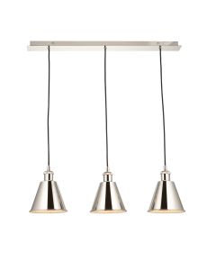 Kallepo - Nickel 3 Light Bar Ceiling Pendant Light