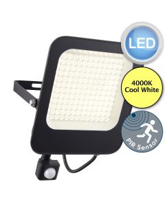 Saxby Lighting - Guard PIR Override - 108601 - LED Black Clear Glass IP65 Outdoor Sensor Floodlight