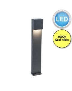 Lutec - Gemini XF - 7104001118 - LED Dark Grey Clear Glass IP54 Outdoor Post Light