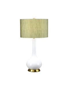 Elstead Lighting - Milo - MILO-AB-TL-RTH - White Aged Brass Green Ceramic Table Lamp With Shade