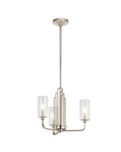 Quintiesse - Kimrose - QN-KIMROSE3-PN - Nickel Clear Glass 3 Light Ceiling Pendant Light