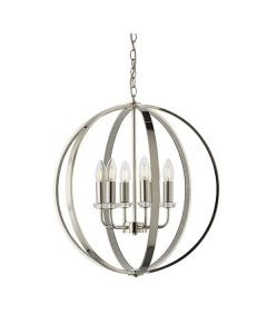 Endon Lighting - Ritz - 81508 - Nickel Clear Jewelled 6 Light Ceiling Pendant Light