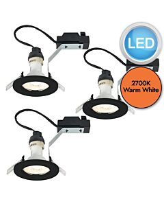 Nordlux - Set of 3 Canis - 49330103 - LED Black Recessed Ceiling Downlights