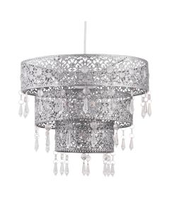 Silver Moroccan Styled Tiered Light Shade