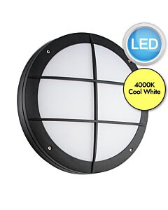 Saxby Lighting - Luik - 61652 & 61650 - LED Black Opal 18w Gear Tray Grill Casing Outdoor Bulkhead Light