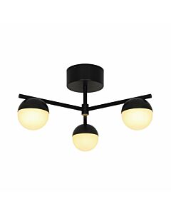 Nordlux - Contina - 2512096003 - Black Opal Glass 3 Light Flush Ceiling Light