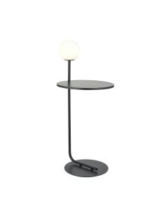 Levine - Black Opal Glass Floor Reading Lamp