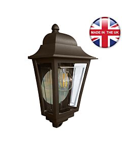 Elstead Lighting - Deco Lane - DECO-LANE7-BRONZE - Bronze Clear IP44 Outdoor Half Lantern Wall Light