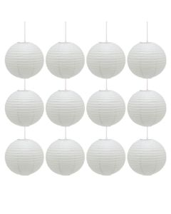 Pack of 12 - White Paper Lantern 30cm Pendant Shades