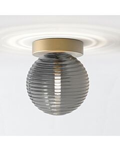 Astro Lighting - Tacoma - 5036005 & 1429028 - Antique Brass Smoked Glass IP44 Bathroom Ceiling Flush Light