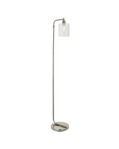 Endon Lighting - Toledo - 90557 - Brushed Nickel Clear Glass Floor Lamp