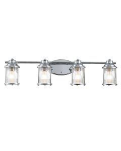 Quintiesse - Ashland Bay - QN-ASHLANDBAY4-PC-BATH - Chrome Clear Seeded Glass 4 Light IP44 Bathroom Wall Light