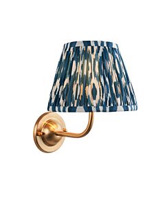 Endon Lighting - Dome Arc & Ikat 20cm - 115963 - Aged Brass Blue Wall Light