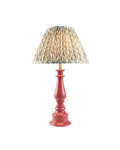 Endon Lighting - Myrtle & Leaf 30cm - 114897 - Pink Warm Brass Green Table Lamp With Shade