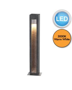 Elstead Lighting - Parkstone - PARKSTONE-BOL-A - LED Basalt Stone Stainless Steel IP55 Outdoor Post Light