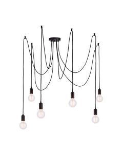 Endon Lighting - Studio - 76583 - Black 6 Light Ceiling Pendant Light