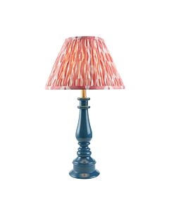 Endon Lighting - Myrtle & Ikat 30cm - 114932 - Blue Warm Brass Pink Table Lamp With Shade