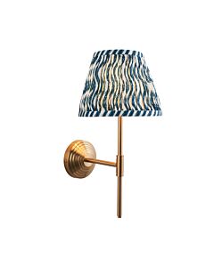 Endon Lighting - Obelisk T Bar & Ripple 20cm - 116012 - Aged Brass Blue Wall Light