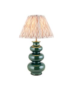 Endon Lighting - Monroe & Ikat 30cm - 116480 - Green Aged Brass Neutral Ceramic Table Lamp With Shade