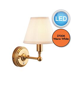 Endon Lighting - Burley Rechargeable & Ivy 16cm - 114830 - LED Aged Brass Vintage White Touch Wall Light