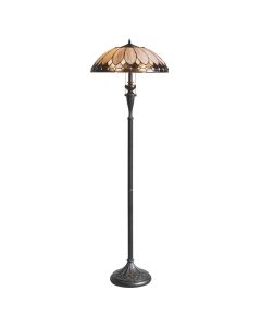 Interiors 1900 - Brooklyn - 63972 - Dark Bronze Tiffany Glass 2 Light Floor Lamp