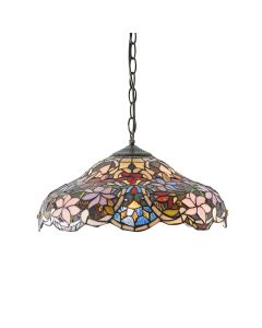 Interiors 1900 - Sullivan - 64325 - Dark Bronze Tiffany Glass Ceiling Pendant Light