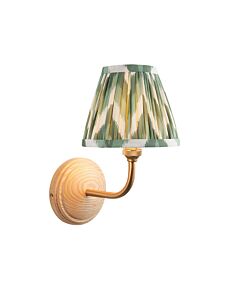 Endon Lighting - Wood Arc & Zigzag 16cm - 115814 - Ash Wood Green Wall Light