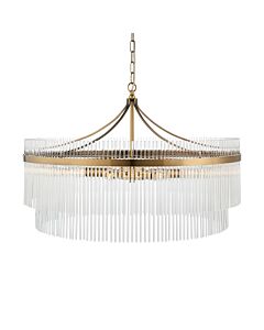 Endon Lighting - Marietta Grand - 112574 - Antique Brass Clear Glass 7 Light Ceiling Pendant Light