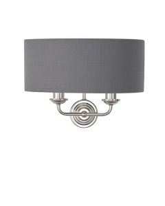 Endon Lighting - Highclere - 94406 - Nickel Charcoal 2 Light Wall Light