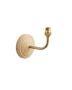 Endon Lighting - Wood Arc - 115076 - Ash Wood Aged Brass Wall Light