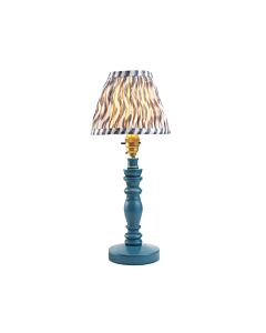 Endon Lighting - Bibury & Ripple 16cm - 115892 - Blue Aged Brass Grey Table Lamp With Shade