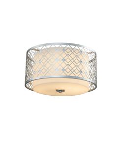 Elstead Lighting - Ziggy - ZIGGY-F-M-LS - Silver 2 Light Flush Ceiling Light