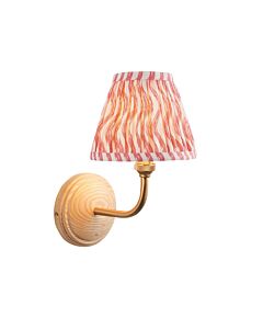 Endon Lighting - Wood Arc & Ripple 16cm - 115813 - Ash Wood Pink Wall Light