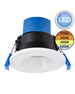 Saxby Lighting - ShieldPRO Anti Glare - 112541 - LED White Clear IP65 Bathroom Recessed Fire Rated Ceiling Downlight
