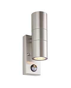 Saxby Lighting - Scope PIR/Photocell - 121029 - Stainless Steel Clear Glass 2 Light IP65 Outdoor Wall Washer Light