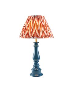 Endon Lighting - Myrtle & Zigzag 30cm - 114940 - Blue Warm Brass Orange Table Lamp With Shade