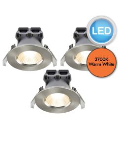 Nordlux - Set of 3 Fremont 3-Kit IP65 2700K - 2310036032 - LED Steel IP65 Bathroom Recessed Ceiling Downlights