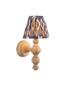 Endon Lighting - Bibury & Ikat 16cm - 114311 - Ash Wood Aged Brass Grey Wall Light