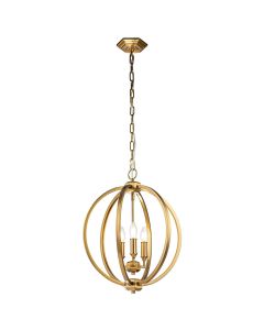 Feiss Lighting - Corinne - FE-CORINNE-3P-M-BB - Brass 3 Light Ceiling Pendant Light