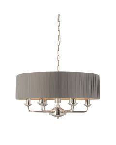 Endon Lighting - Highclere - 94397 - Nickel Charcoal 6 Light Ceiling Pendant Light