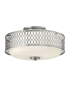 Hinkley Lighting - Jules - HK-JULES-F-BN - Brushed Nickel Opal Glass 3 Light Flush Ceiling Light