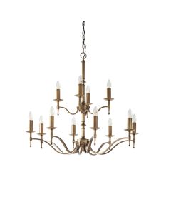 Interiors 1900 - Stanford - CA1P12B - Antique Brass 12 Light Chandelier