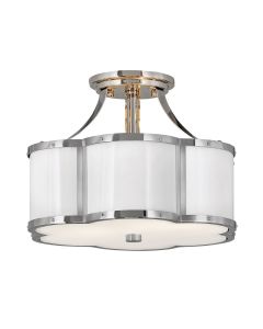 Quintiesse - Chance - QN-CHANCE-SF-S-PN - Nickel White 2 Light Flush Ceiling Light