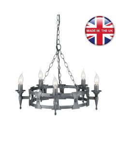 Elstead - Saxon SAX5-BLK-SIL Chandelier