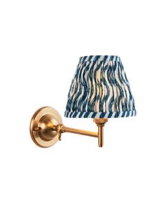 Endon Lighting - Dome Fold & Ripple 16cm - 115638 - Aged Brass Blue Wall Light