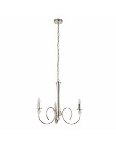 Interiors 1900 - Fabia - 73907 - Nickel Clear Crystal Glass 3 Light Chandelier