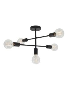 Endon Lighting - Studio - 79502 - Black 5 Light Flush Ceiling Light